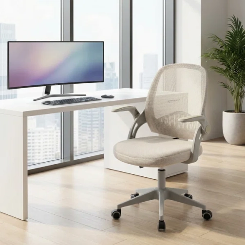 Mid+Back+Mesh+Office+Chair+with+Flip-Up+Arms,+Ergonomic+Task+Chair+for+Home+Office-1516532336